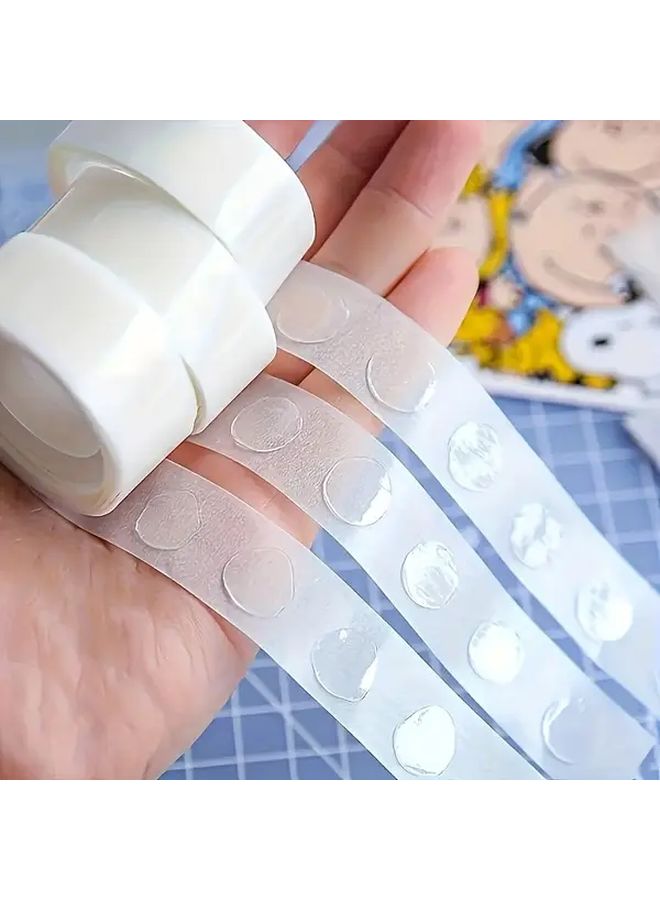 6 Rolls Transparent Dot Double Sided Tape No Residue Wall Safe for DIY Crafts Decor - Image 1